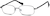 Angle view of Rectangle Glasses 450412 in Gray thumbnail