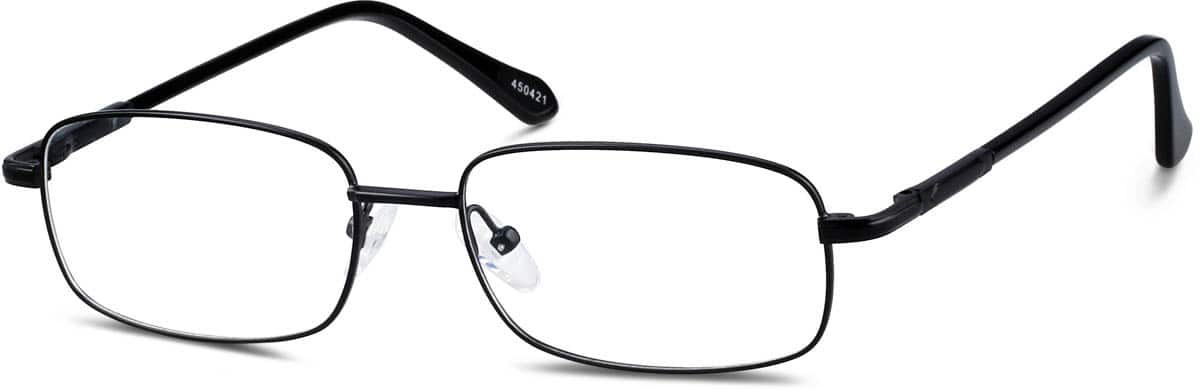 Angle view of Rectangle Glasses 450421 in Black