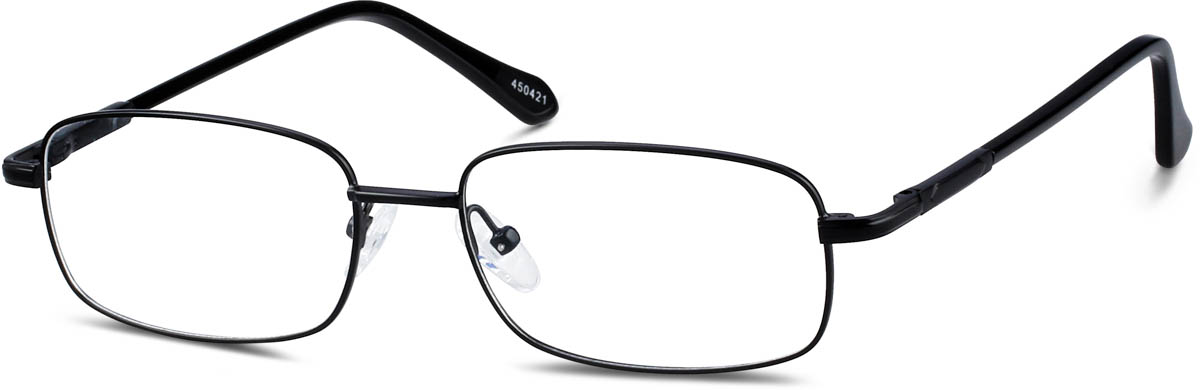 Zenni Men's Rectangle Prescription Glasses Black Stainless Steel Full Rim Frame