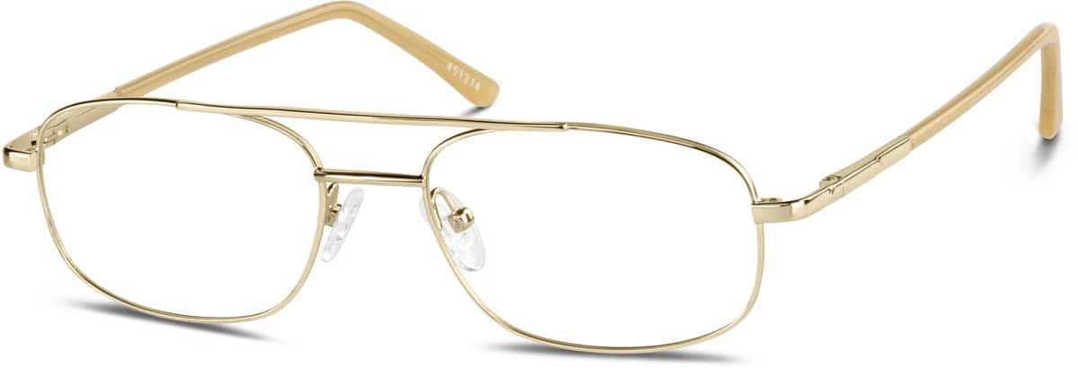 Angle view of Aviator Glasses 451314 in Gold