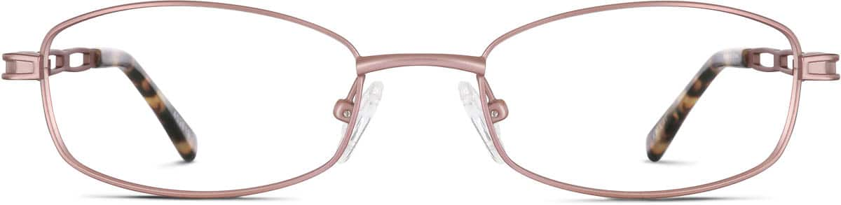 Front view of Rectangle Glasses 452619 in Pink