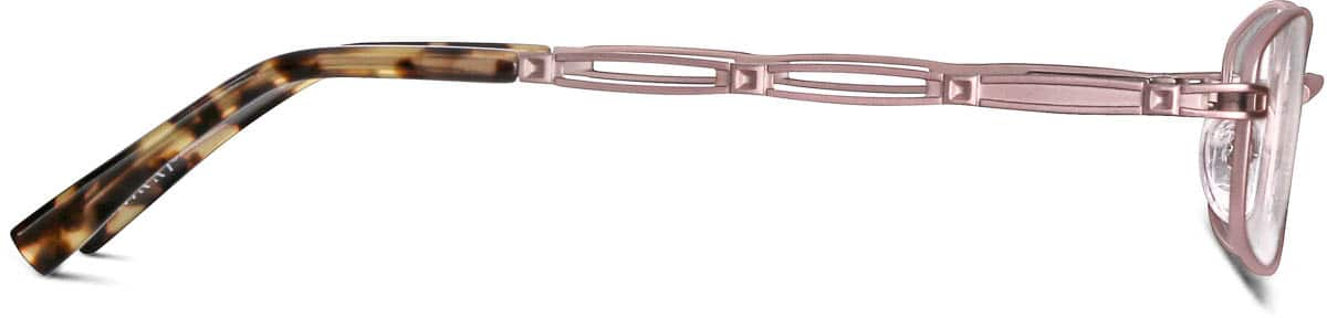 Side view of Rectangle Glasses 452619 in Pink