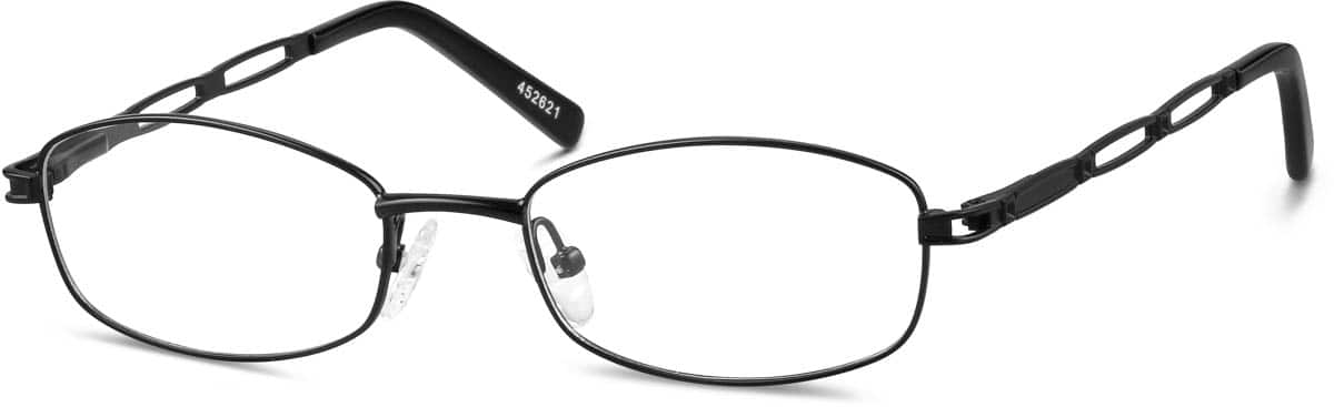 Angle view of Rectangle Glasses 452621 in Black