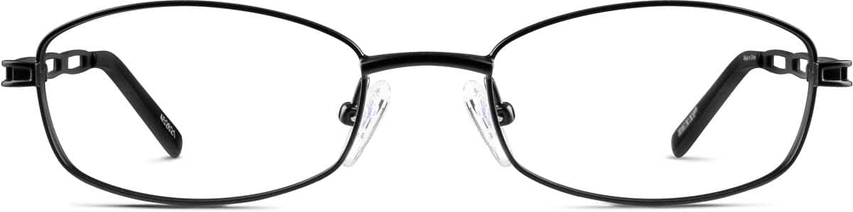 Front view of Rectangle Glasses 452621 in Black