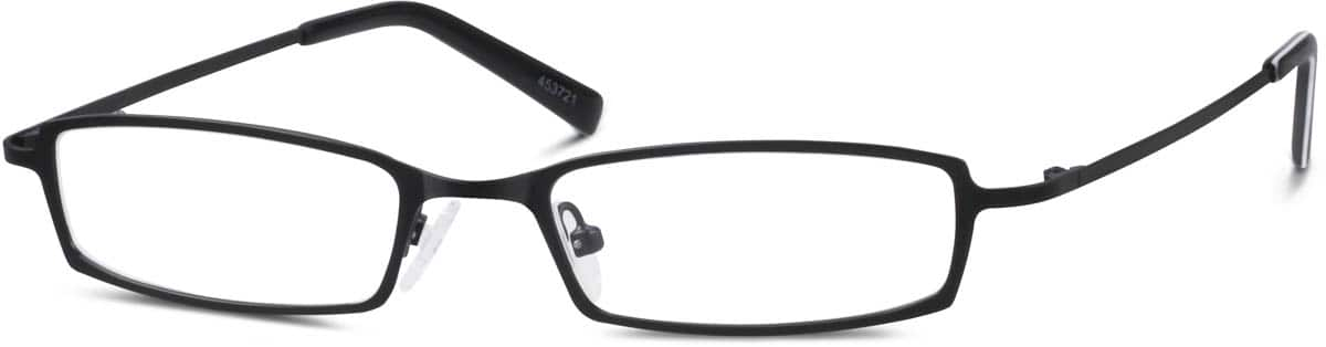 Angle view of Rectangle Glasses 453721 in Black