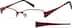Rectangle Glasses 455818 in Red