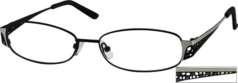 Angle view of Oval Glasses 459521 in Black