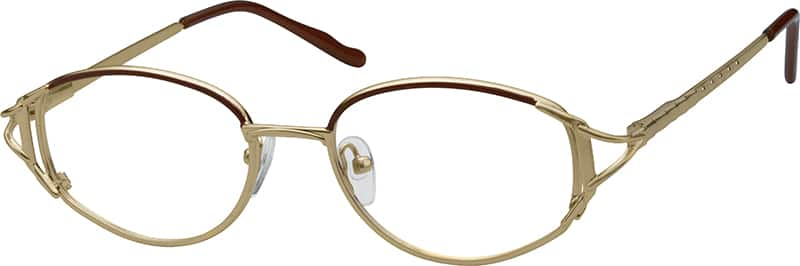 Angle view of Oval Glasses 460314 in Gold