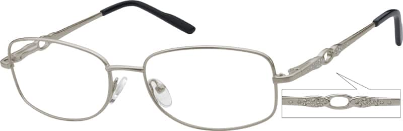 Angle view of Rectangle Glasses 461711 in Silver