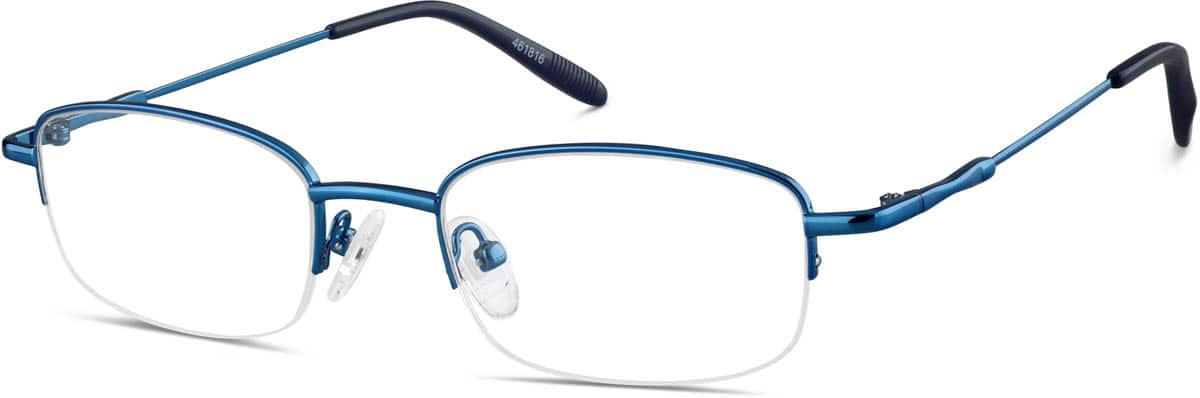 Angle view of Rectangle Glasses 461816 in Blue