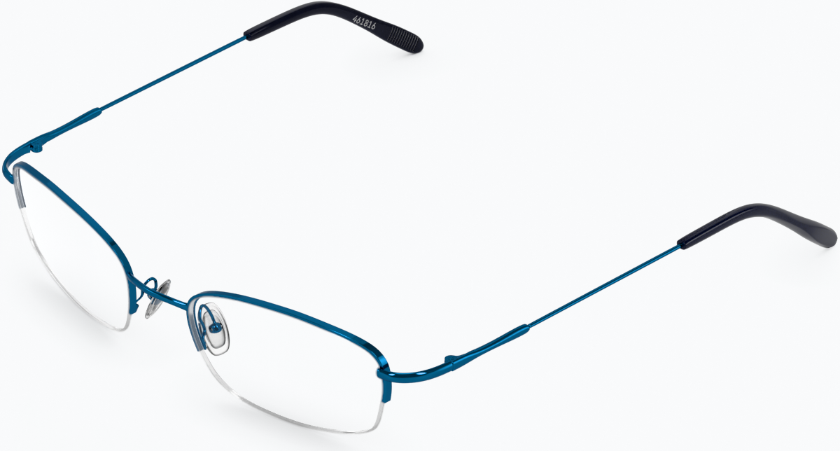 Angle view of Rectangle Glasses 461816 in Blue thumbnail