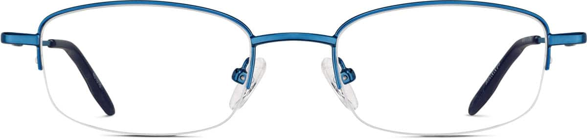 Front view of Rectangle Glasses 461816 in Blue