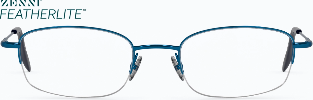 Front view of Rectangle Glasses 461816 in Blue thumbnail