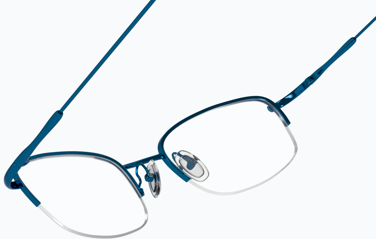 See-through view of Rectangle Glasses 461816 in Blue thumbnail
