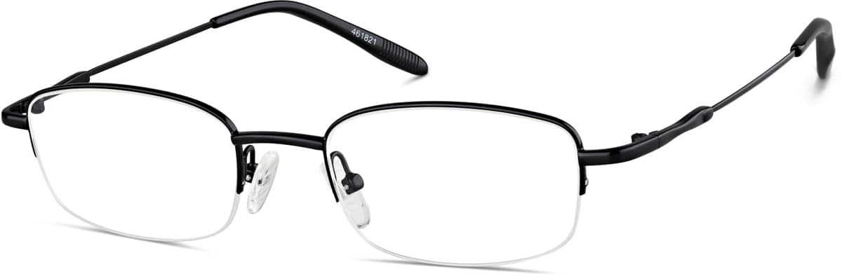 Angle view of Rectangle Glasses 461821 in Black