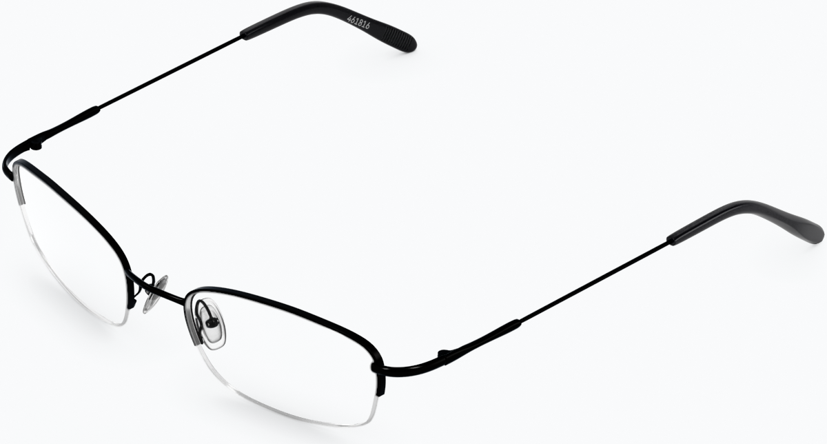 Angle view of Rectangle Glasses 461821 in Black thumbnail