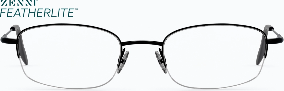 Front view of Rectangle Glasses 461821 in Black thumbnail
