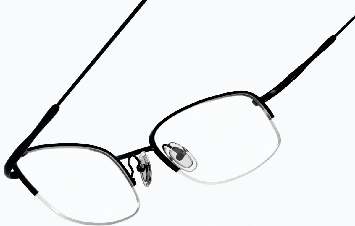 See-through view of Rectangle Glasses 461821 in Black thumbnail