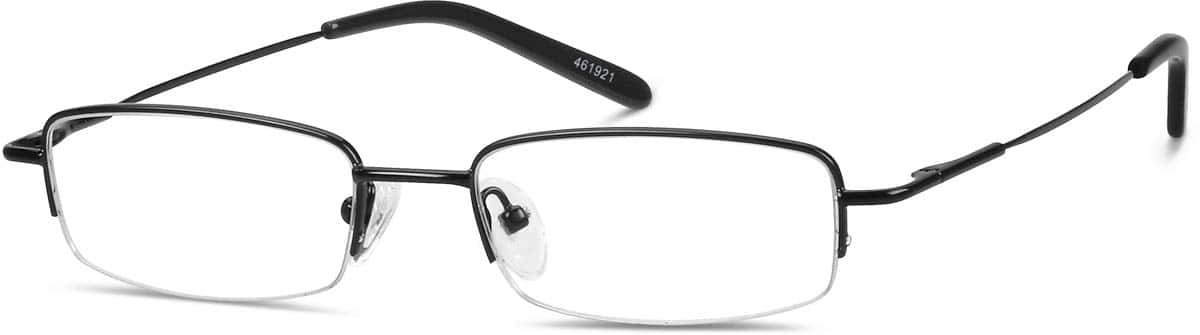 Angle view of Rectangle Glasses 461921 in Black