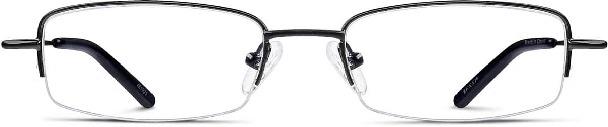 Front view of Rectangle Glasses 461921 in Black