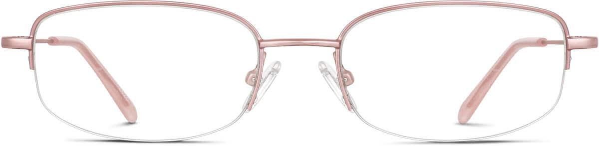 Front view of Rectangle Glasses 462819 in Pink