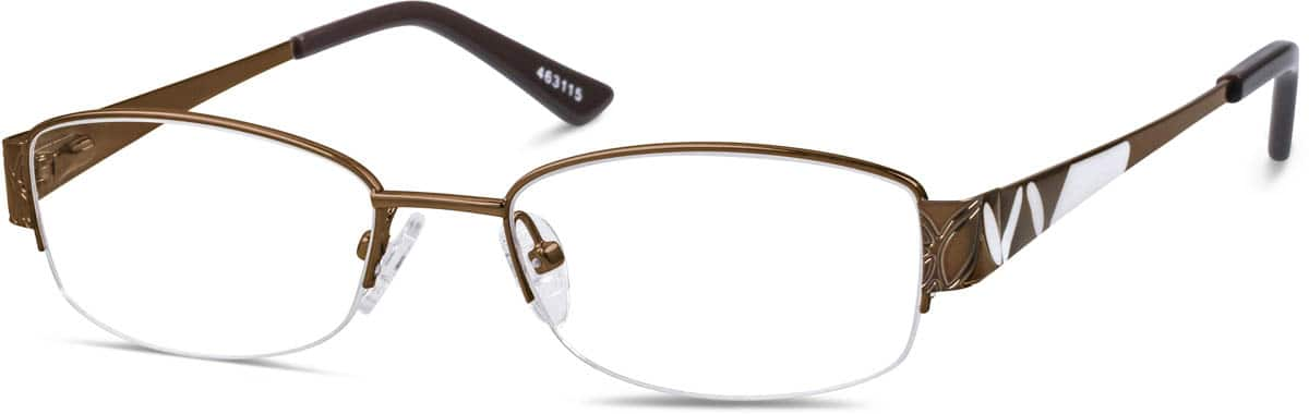 Angle view of Oval Glasses 463115 in Brown