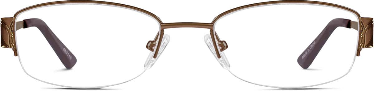 Front view of Oval Glasses 463115 in Brown