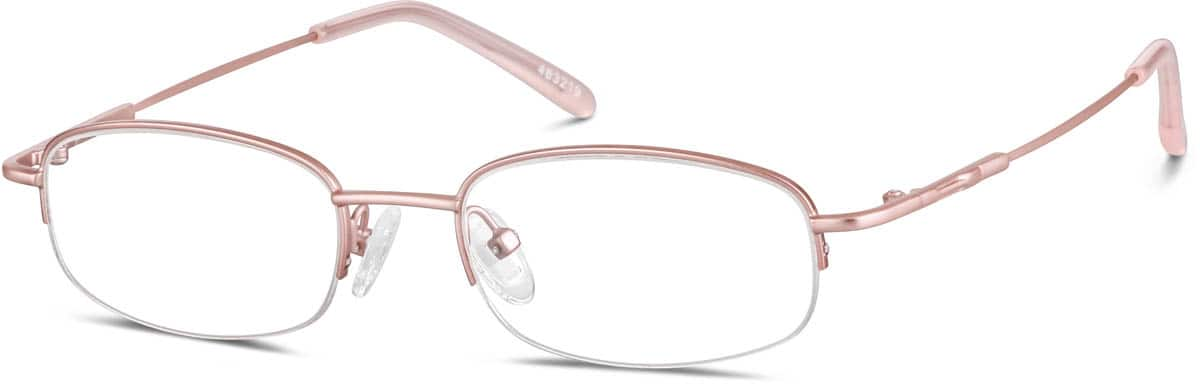 Angle view of Rectangle Glasses 463219 in Pink