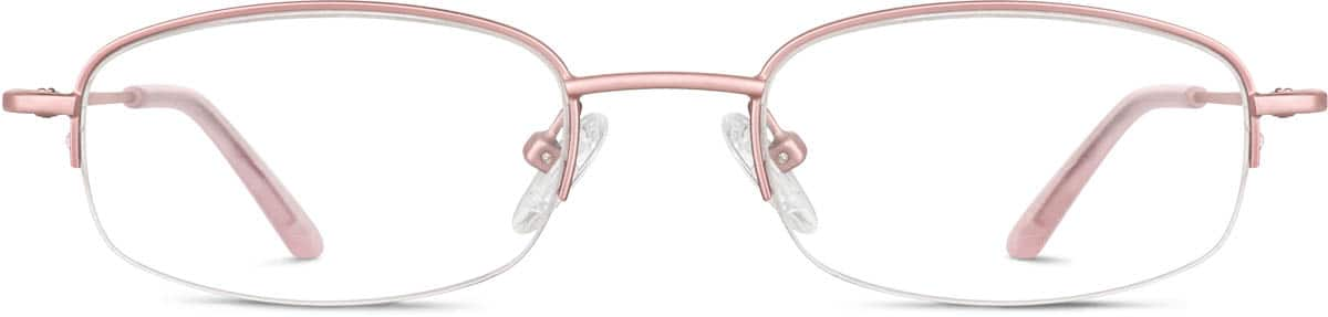 Front view of Rectangle Glasses 463219 in Pink