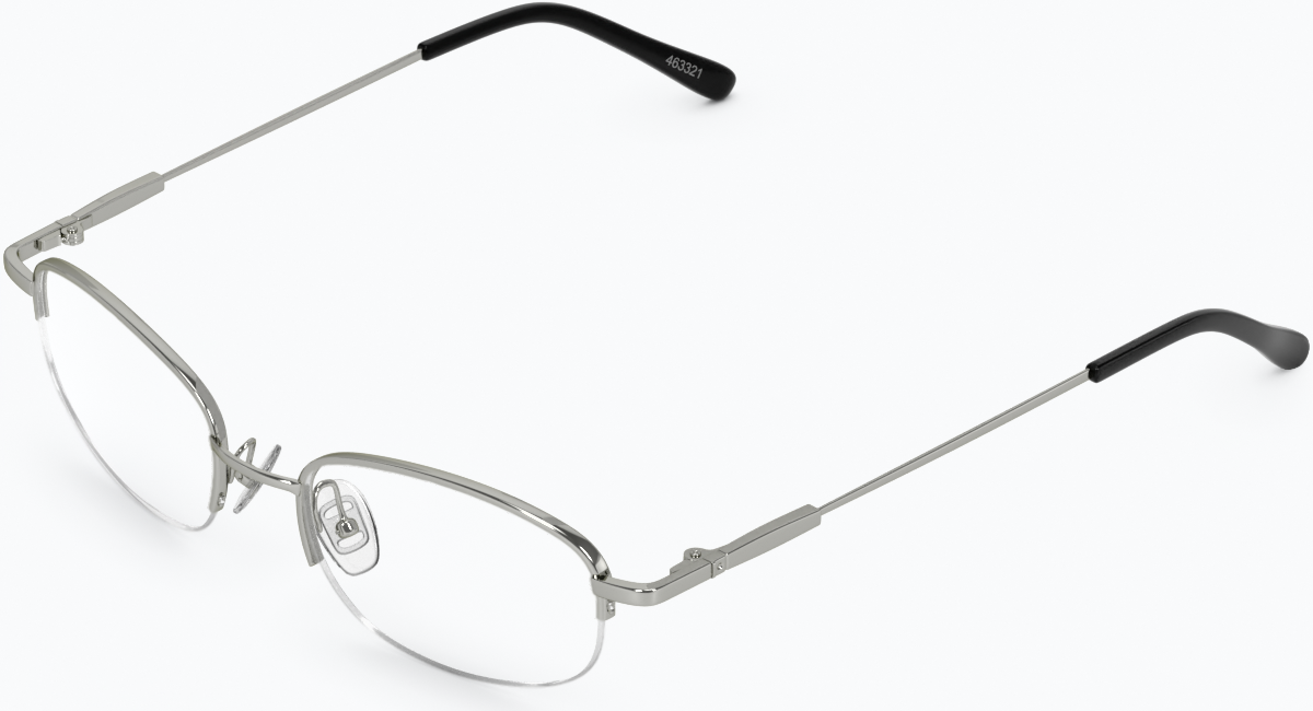 Angle view of Oval Glasses 463311 in Silver thumbnail