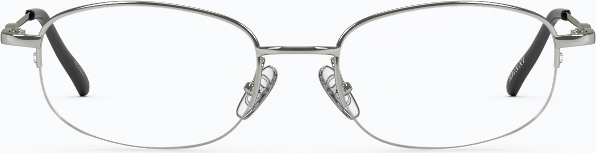 Front view of Oval Glasses 463311 in Silver thumbnail