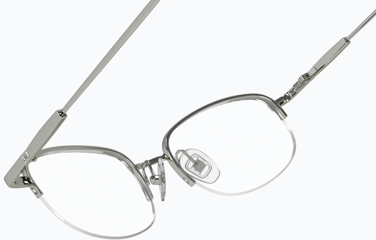 See-through view of Oval Glasses 463311 in Silver thumbnail