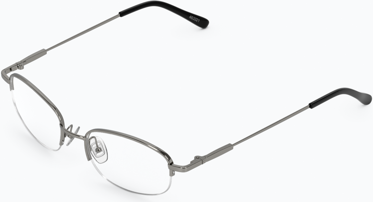 Angle view of Oval Glasses 463312 in Gray thumbnail