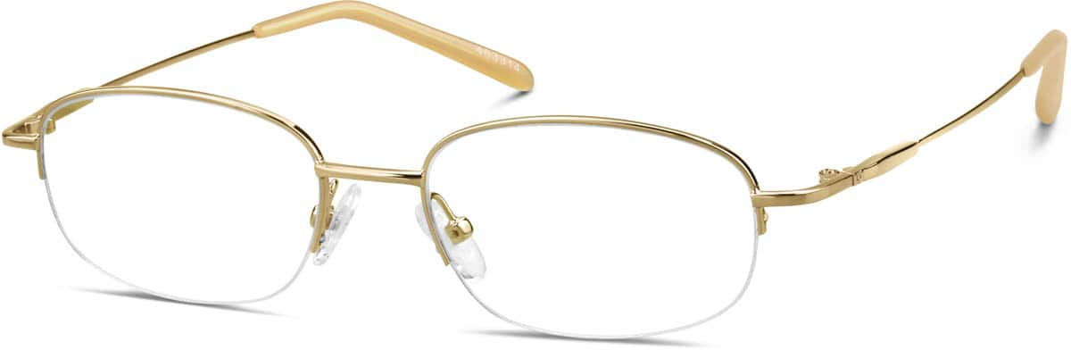 Angle view of Rectangle Glasses 463314 in Gold