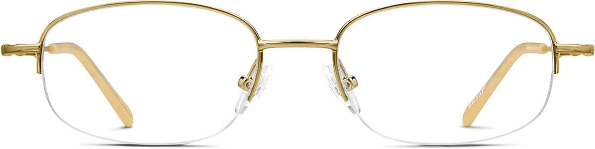 Front view of Rectangle Glasses 463314 in Gold