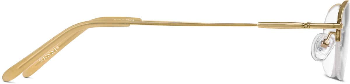 Side view of Rectangle Glasses 463314 in Gold