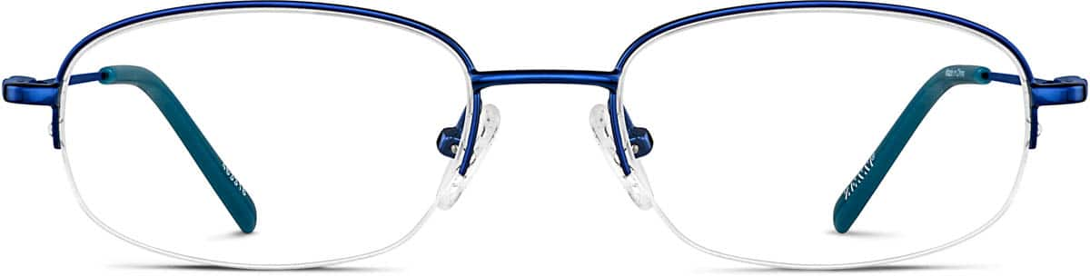 Front view of Rectangle Glasses 463316 in Blue