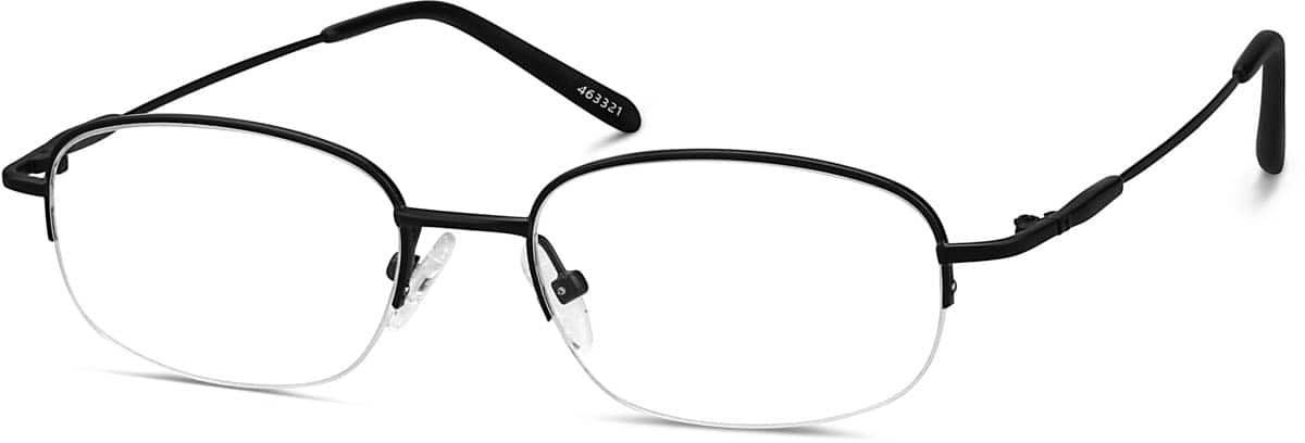 Angle view of Rectangle Glasses 463321 in Black