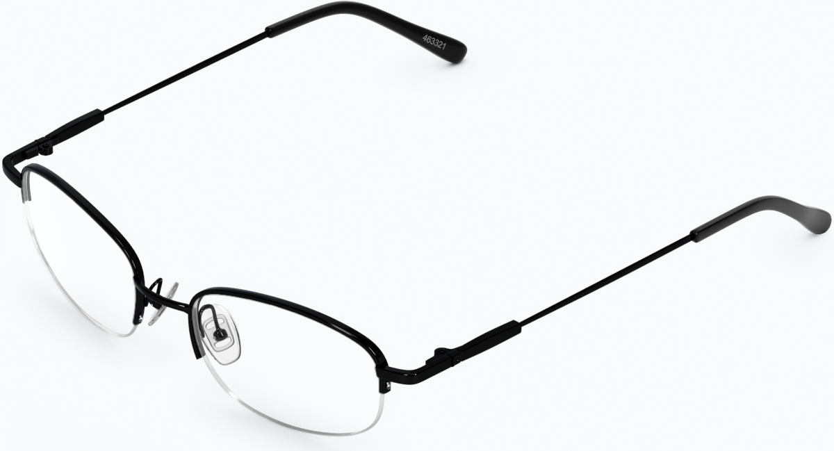 Angle view of Oval Glasses 463321 in Black thumbnail