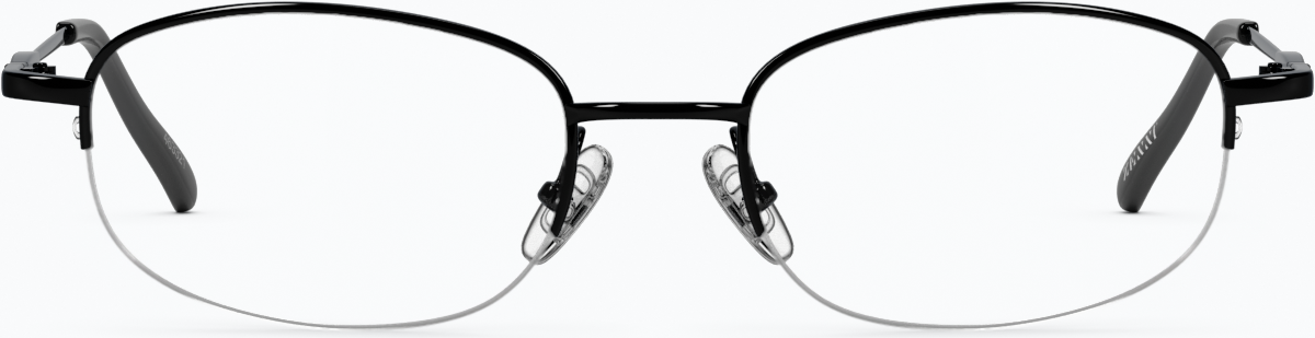 Front view of Oval Glasses 463321 in Black thumbnail