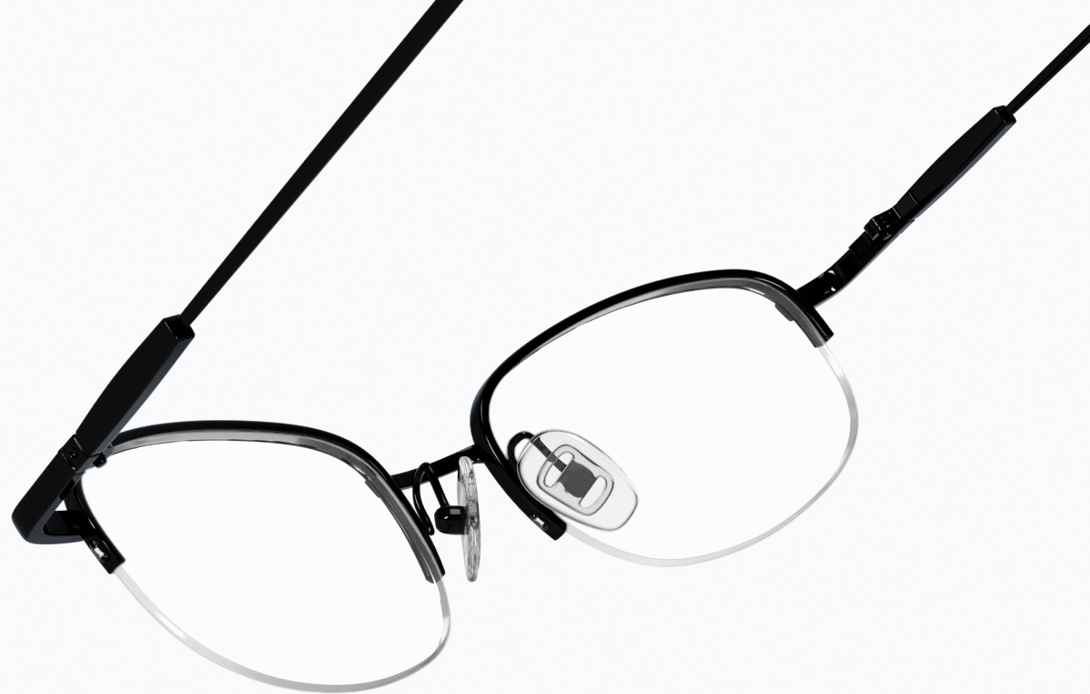 See-through view of Oval Glasses 463321 in Black thumbnail