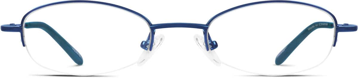 Front view of Oval Glasses 463616 in Blue