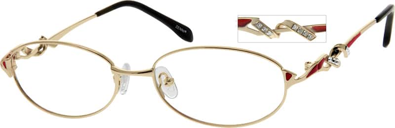 Angle view of Oval Glasses 465414 in Gold