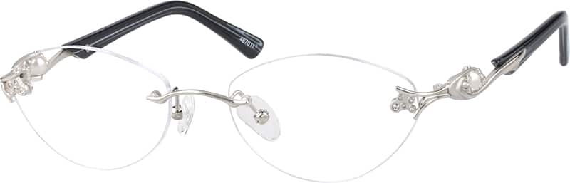 Angle view of Rimless Glasses 467011 in Silver