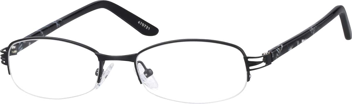 Angle view of Oval Glasses 470721 in Black