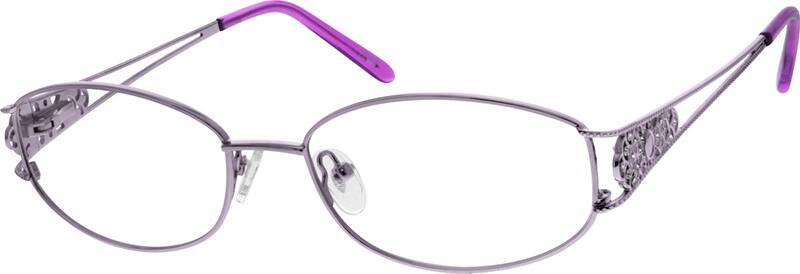 purple rimmed glasses