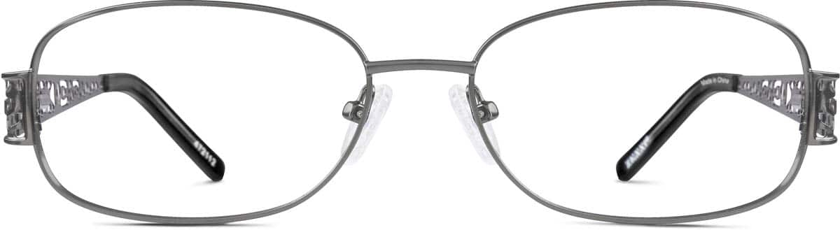 Front view of Rectangle Glasses 472112 in Gray