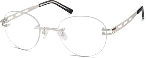 Silver Titanium Rimless Glasses #372811