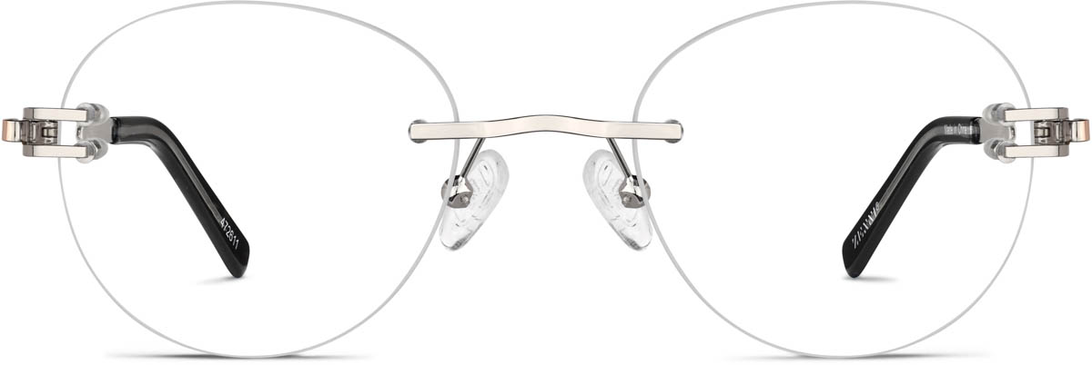 Silver Customizable Rimless Glasses