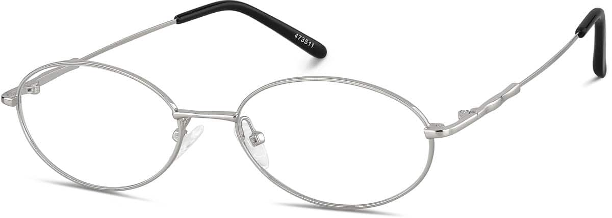 Angle view of Oval Glasses 473511 in Silver